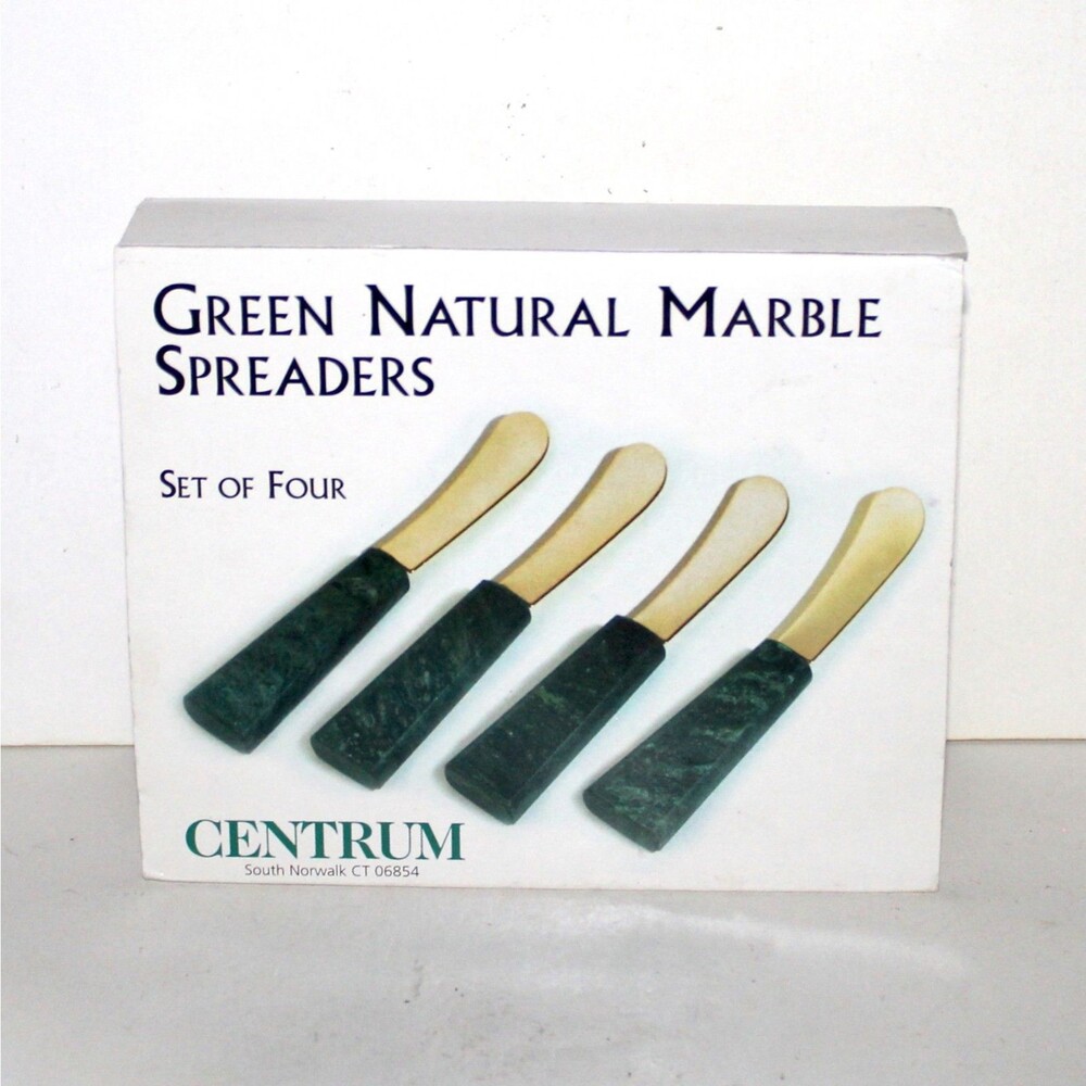 Green Natural Marble Spreaders set of 4 Centrum knives aperitif